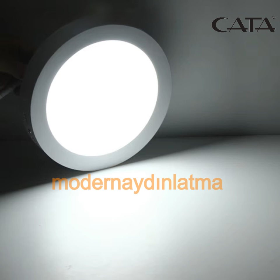 Cata CT-5235 18W Siyah Kasa Sıva Üstü Yuvarlak Led Panel Spot Beyaz Işık