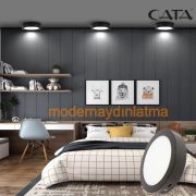 Cata CT-5235 18W Siyah Kasa Sıva Üstü Yuvarlak Led Panel Spot Beyaz Işık
