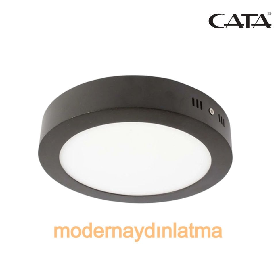 Cata CT 5235 18W Siyah Kasa Sıva Üstü Yuvarlak Led Panel Spot Beyaz Işık