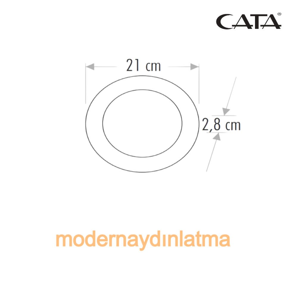 Cata CT-5235 18W Siyah Kasa Sıva Üstü Yuvarlak Led Panel Spot Beyaz Işık