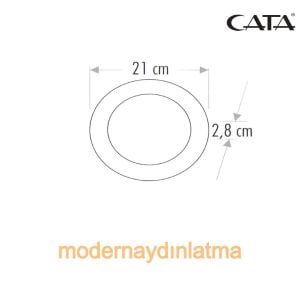 Cata CT-5235 18W Siyah Kasa Sıva Üstü Yuvarlak Led Panel Spot Beyaz Işık