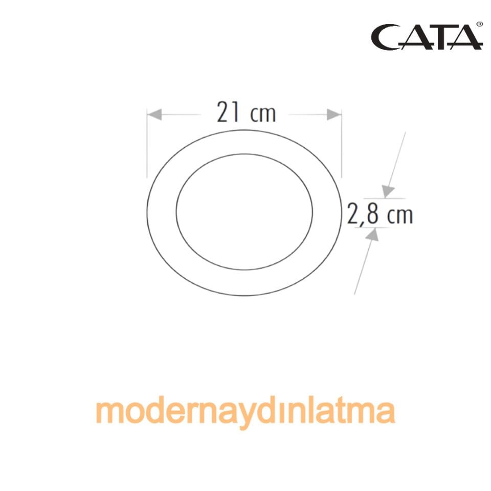 Cata CT-5235 18W Siyah Kasa Sıva Üstü Yuvarlak Led Panel Spot Günışığı Işık