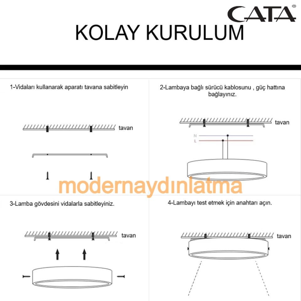 Cata CT-5235 18W Siyah Kasa Sıva Üstü Yuvarlak Led Panel Spot Günışığı Işık