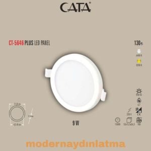 Cata CT-5646 9W Plus Ayarlanabilir Slim Led Panel Günışığı