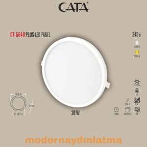 Cata CT-5648 20W Plus Ayarlanabilir Slim Led Panel Beyaz Işık