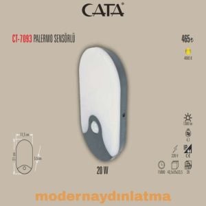 Cata CT-7093 Palermo 20W Sensörlü Led Aplik 4000K