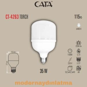 Cata CT-4263 35W E-27 Duylu Torch Led Ampül Beyaz Işık