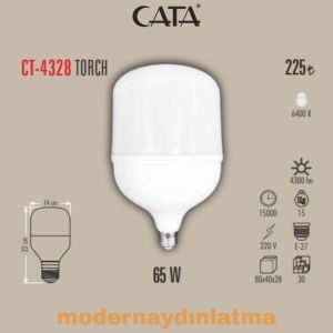 Cata CT-4328 65W E-27 Duylu Torch Led Ampül Beyaz Işık