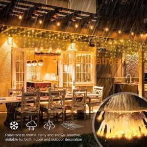 Lebis 2,5 Metre 192 Ledli Flaşlı Saçak Yılbaşı Işıklandırma Beyaz Kablolu IP65 Dış Mekan