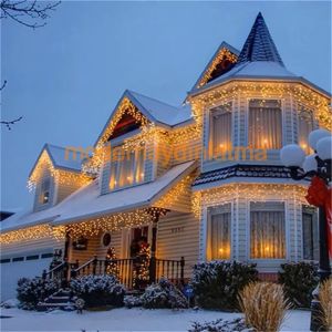 Lebis 2 Metre 144 Ledli Flaşlı Saçak Yılbaşı Işıklandırma Siyah Kablolu IP65 Dış Mekan