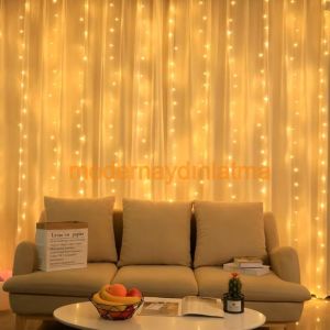 Lebis 3x2 Mt 216 Ledli Flaşlı Perde Led Yılbaşı Işıklandırma Şeffaf Kablolu IP44