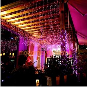 Lebis 2x2 Mt 400 Ledli Dış Mekan Perde Led Yılbaşı Işıklandırma Siyah Kablolu IP65