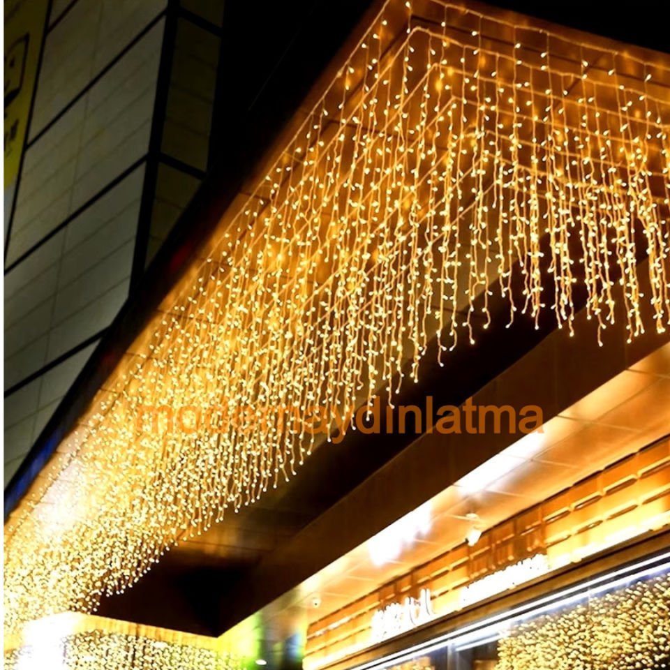 Lebis 2x2 Mt 400 Ledli Flaşlı Dış Mekan Perde Led Yılbaşı Işıklandırma Beyaz Kablolu IP65