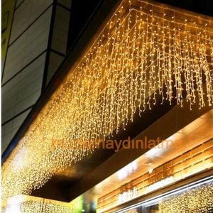 Lebis 2x10 Mt 2000 Ledli Flaşlı Dış Mekan Perde Led Yılbaşı Işıklandırma Beyaz Kablolu IP65