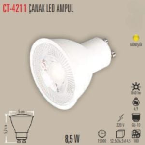 Cata CT-4211 8,5W Gu10 Duylu Günışığı Led Ampül Günışığı