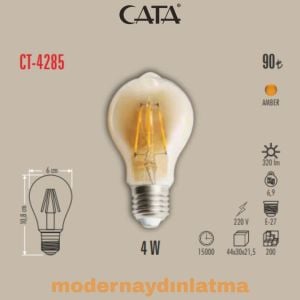 Cata CT-4285 4W E27 Duylu Rustik Led Ampül Amber Işık