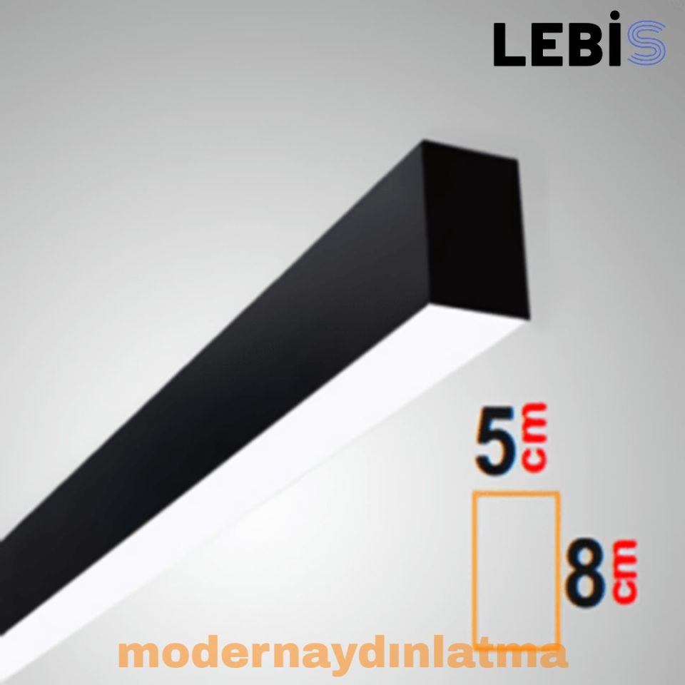 Lebis 60 Cm Osram Ledli 5x8 Sıva Üstü Lineer Aydınlatma Sarı Işık - 2700K - Tavana Sıfır