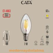Cata CT-4063 7W E14 Duylu Rustik Led Ampül Günışığı