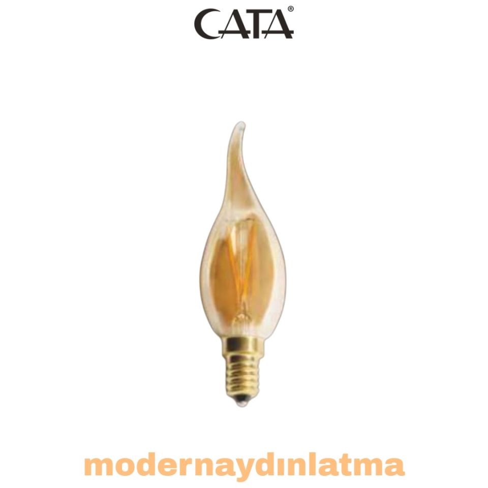 Cata CT-4281 4W E14 Duylu Kıvrık Rustik Led Ampül Amber Işık