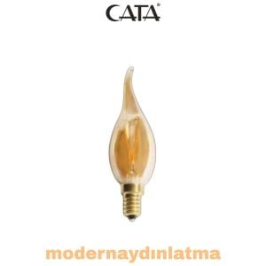 Cata CT-4281 4W E14 Duylu Kıvrık Rustik Led Ampül Amber Işık
