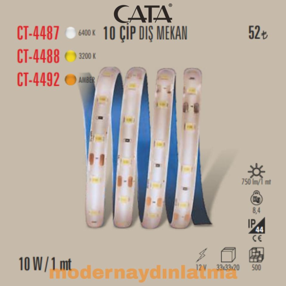 Cata CT-4488 12V Silikonlu Şerit Led Günışığı