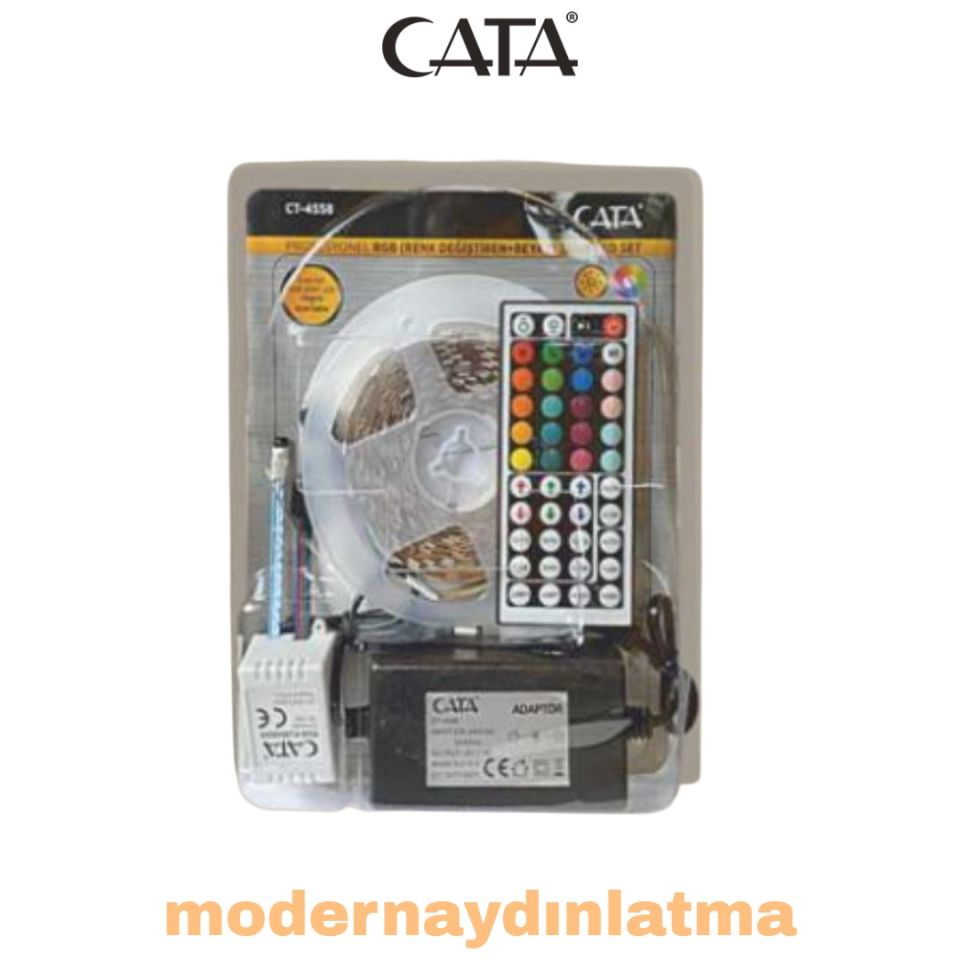 Cata CT-4558 Profesyonel Kumandalı Hazır Şerit Led Seti 5 Mt RGB