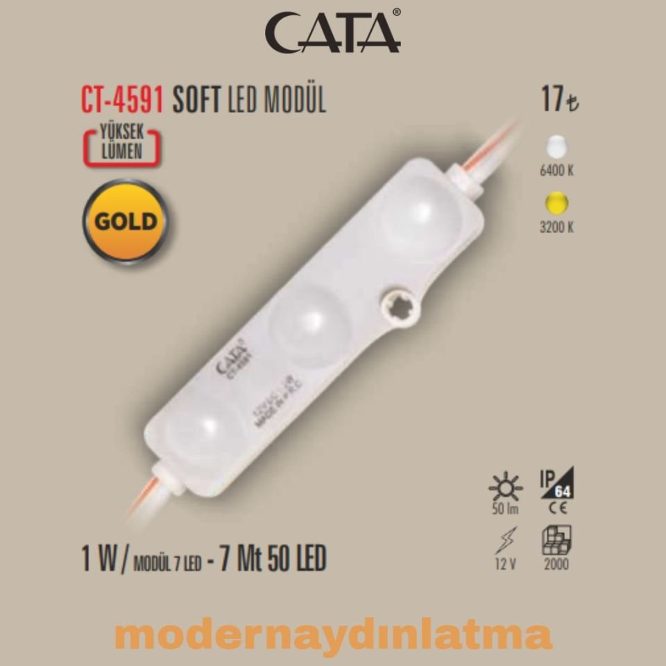 Cata CT-4591 12V 1W Modül Led Günışığı