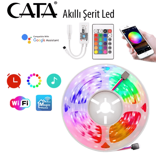 Cata 5 Metre Akıllı RGB Şerit Led Set CT-4030