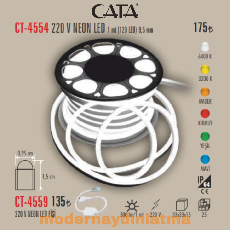 Cata CT-4554 220V Neon Led Mavi Işık