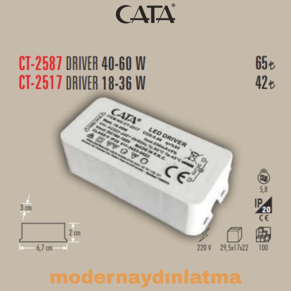 Cata CT-2587 40-60W Led Panel Driver