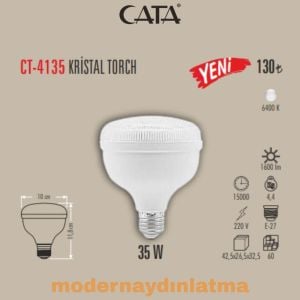 Cata CT-4135 35W E27 Duylu Kristal Torch Led Ampül Beyaz Işık