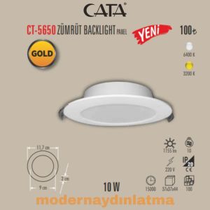 Cata CT-5650 10W Zümrüt Backlight Led Panel Beyaz Işık
