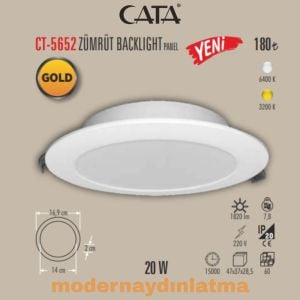 Cata CT-5652 20W Zümrüt Backlight Led Panel Günışığı