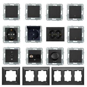 Viko Trenda Serisi Siyah Renk Anahtar Priz Modelleri