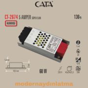 Cata CT-2674 12V 5 Amper Süper Slim Şerit Led Trafosu