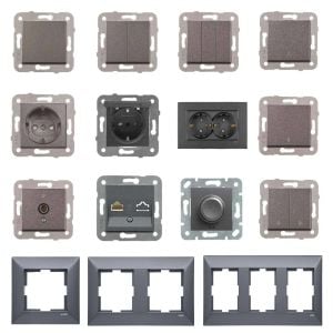 Viko Trenda Serisi Füme Renk Anahtar Priz Modelleri