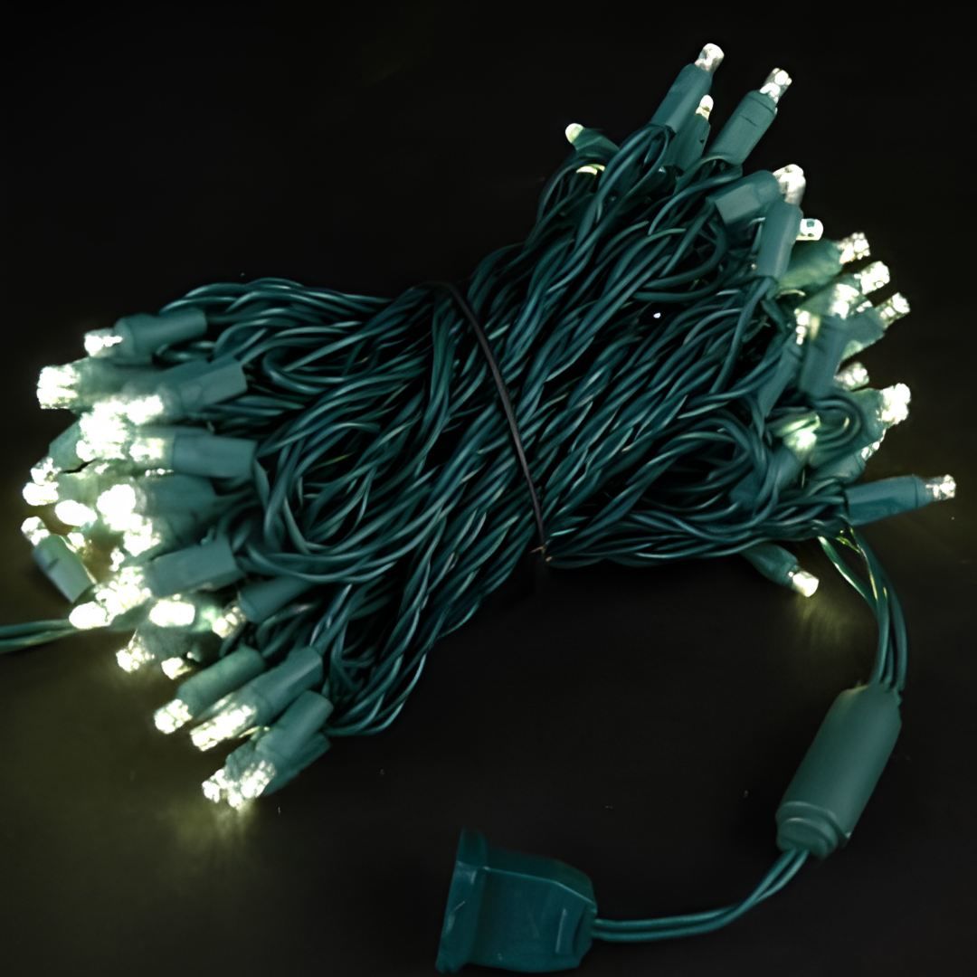 10 Metrelik İp Led Yılbaşı Işığı Yeşil Kablolu