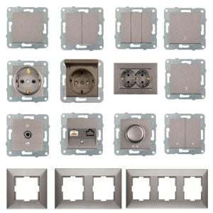 Viko Trenda Serisi Antrasit Renk Anahtar Priz Modelleri Dimmer Anahtarı 40-600W - Çerçevesiz