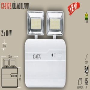 Cata Acil Aydınlatma Armatürü CT-9172- 2x10 Watt