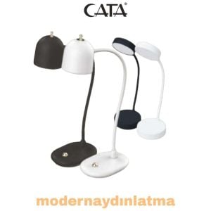 Cata CT-8440 Berlin 3 Renkli Dimmerli Şarjlı Dokunmatik Masa Lambası Beyaz Şapkalı