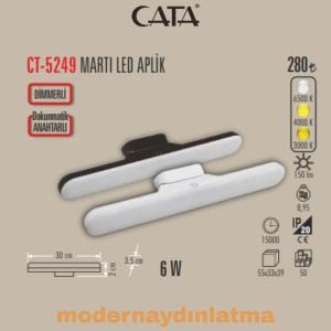 Cata CT-5249 Martı 3 Renkli Şarjlı Dokunmatik Led Aplik Beyaz
