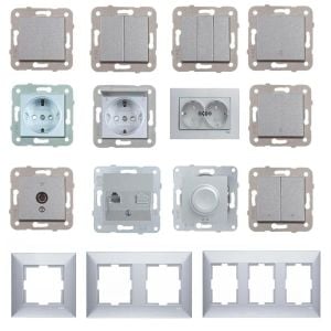 Viko Trenda Serisi Gümüş Renk Anahtar Priz Modelleri Dimmer Anahtarı 40-600W - Çerçevesiz