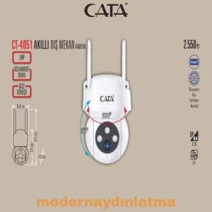 Cata CT-4051 Dış Mekan Full HD Gece Görüşlü Tuya Wifi Akıllı Kamera