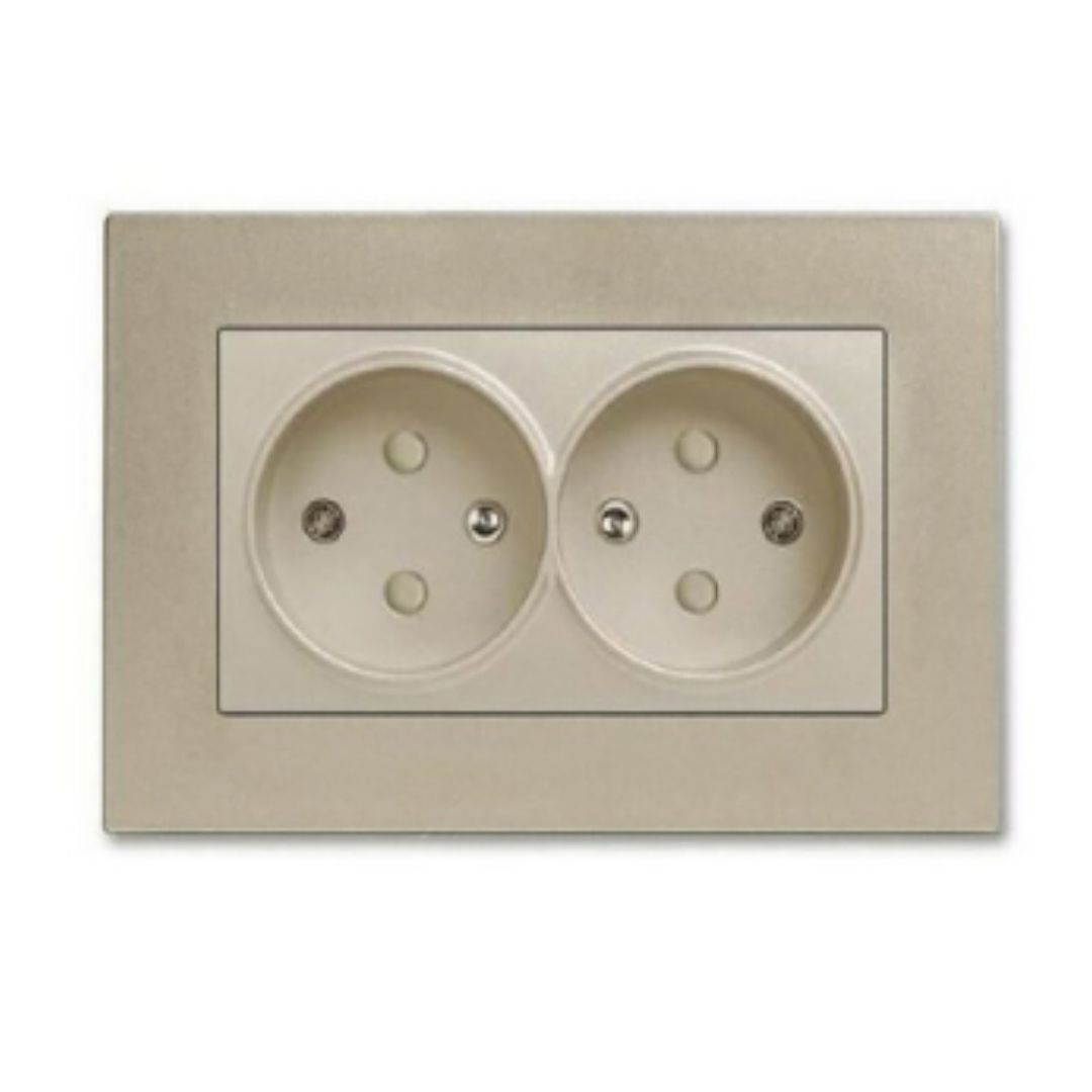 Viko Novella Serisi Bronz Renk Anahtar Prizler İkili Topraklı Priz - Komple