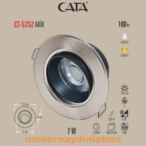 Cata CT-5252 7W Satin Kasa Led Spot Beyaz Işık