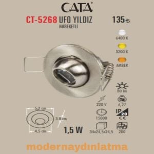 Cata CT-5268 Satin Kasa Hareketli Yıldız Spot Beyaz Işık