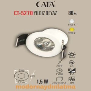 Cata CT-5270 Beyaz Kasa Yıldız Spot Beyaz Işık