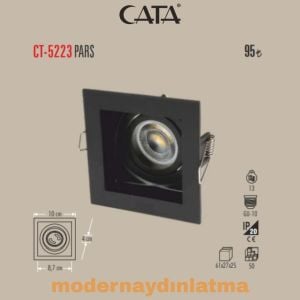 Cata CT-5223 Pars Siyah Kare Dekoratif Spot
