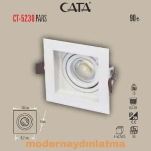 Cata CT-5230 Pars Beyaz Kare Dekoratif Spot