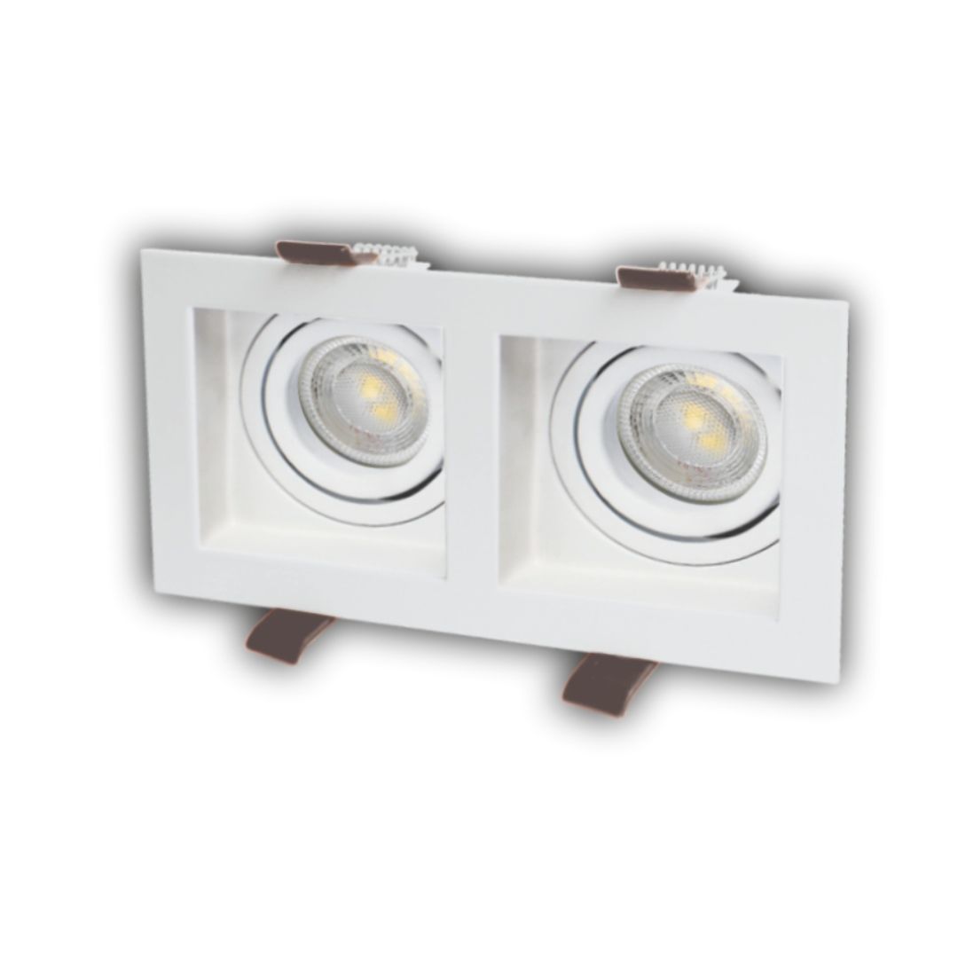 Cata CT-5237 Pars Beyaz İkili Kare Dekoratif Spot